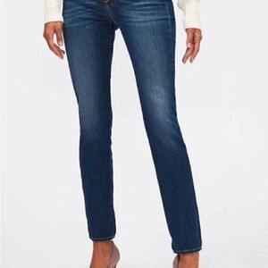 7 For All Mankind Women's Roxanne Medium Dark Blue Straight-Leg Jeans